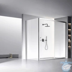 Душевое ограждение Veconi Rovigo 200x110 профиль хром, стекло прозрачное RV060-200110-01-C5 (без поддона)