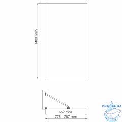 Шторка для ванны Wasserkraft Aisch 55P01-80 80x140 профиль золото, стекло прозрачное