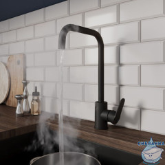 Смеситель для кухни, черный матовый, Poli, Milardo, POLBLL0M05