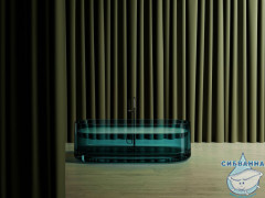 Ванна из полиэфирной смолы ABBER Kristall 170х75 AT9708Aquamarin бирюзовая