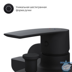 Смеситель для ванны AM.PM Gem F90A10022 (черный матовый)