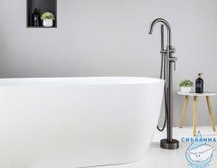 Смеситель для ванны напольный Aquatek Европа AQ1345BGM (оружейная сталь)