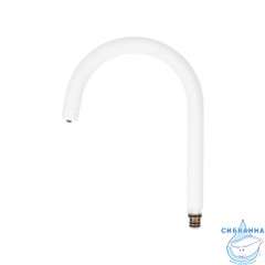 Излив для смесителя, кухня, J-образный, нерж. сталь, 184х235 мм, поворотный, белый, IDDIS, 995J18W5SM