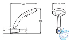Pучной душ Jacob Delafon Citrus E12917-CP