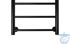 Полотенцесушитель водяной Санприз Аврора П6 70х40 с полкой (нижнее подключение 40 см) (черный матовый) 