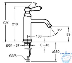 Смеситель для раковины Jacob Delafon Louise E24360-CP (без донного клапана) (хром/белый)