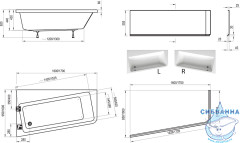Акриловая ванна Ravak 10° 160x95 L с ножками
