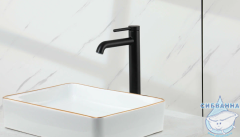 Смеситель для раковины Gappo G1006-26 (без донного клапана) (черный матовый)