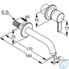Встраиваемый смеситель для раковины Kludi Bozz 382440576 