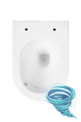 Унитаз подвесной безободковый, смыв торнадо Charus Estella Tornado CR.521.WT3.01 с сиденьем Soft Close (микролифт)