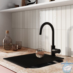 Смеситель для кухни с каналом для фильтрованной воды, черный, Cuba, IDDIS, CUBBLFJi05