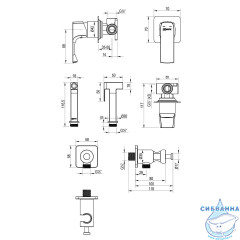 Встраиваемый смеситель с гигиеническим душем Lemark Ursus LM7219BG (брашированное золото)