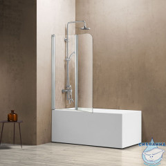 Шторка для ванны Vincea 114х140 профиль хром, стекло прозрачное VSB-12114CL