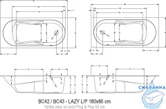 Акриловая ванна Riho Lazy R 180x80