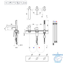 Смеситель для ванны на борт Ravak Puri PU 026.20 X070186 (черный матовый)