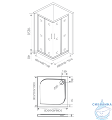 Душевое ограждение Bas Infinity CR-120-80-C-CH 120x80 профиль хром, стекло прозрачный (без поддона)