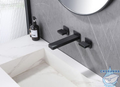 Смеситель для раковины встраиваемый ABBER Daheim AF82122B (черный матовый)