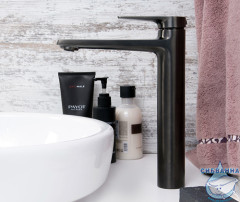 Смеситель для раковины Wasserkraft Wiese 8403H (без донного клапана) (черный матовый)