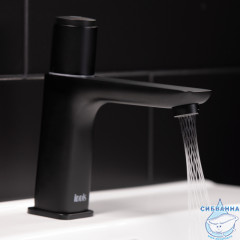 Смеситель для раковины Iddis Slide SLIBLBTi01 (без донного клапана) (черный матовый)