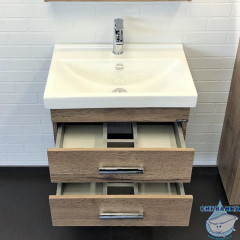 Тумба Comforty Никосия 60 дуб темный с раковиной Comforty 60 00-00008853