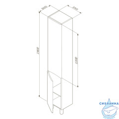 Шкаф пенал Am.Pm Like R 35 белый глянец M80CSR0356WG