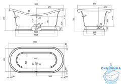 Ванна из искусственного камня Aqua de Marco Fidji 190х89