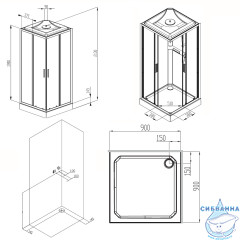 Душевая кабина AM.PM Gem 90х90 W90C-403-090MT