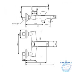 Смеситель для ванны Lemark Ursus LM7214BL с душевым гарнитуром (черный матовый)