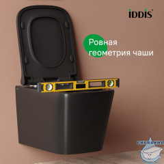 Унитаз подвесной безободковый, чёрный матовый, Bild, IDDIS, BILR2BMi25