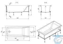 Акриловая ванна Roca Elba 160x75 с каркасом