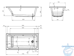 Акриловая ванна Toni Arti Bola 170x75 с каркасом