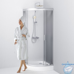 Душевое ограждение AM.PM Gem 80x80 W90G-401-080WT профиль хром , стекло прозрачное (без поддона)