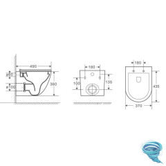 Унитаз подвесной безободковый Calypso CS46UQ-MB-OK с сиденьем Soft Close (микролифт)