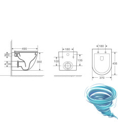 Унитаз подвесной безободковый Calypso CS46UQ-OK-MB с сиденьем Soft Close (микролифт)