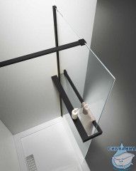 Walk-in Vincea Walk In HR 100 профиль черный, стекло прозрачное VSW-4HR100CLB