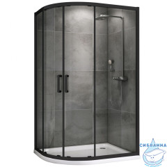 Душевое ограждение ABBER Schwarzer Diamant AG01129B 120x90 профиль черный, стекло прозрачное (без поддона)