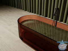 Ванна из полиэфирной смолы ABBER Kristall 170х75 AT9708Opal коричневая