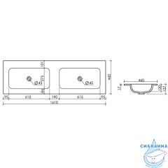 Раковина встраиваемая 161 см Ceramicanova Grace CN7023wx