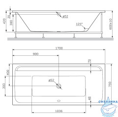 Ванна акриловая 170х75 см AM.PM Inspire 2.0 W52A-170-075W-A