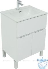 Тумба Aquanet Алвита New 60 с раковиной Flat 60 белый матовый