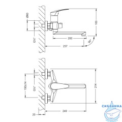 Смеситель для ванны Lemark Linara LM0417C с аксессуарами (хром)
