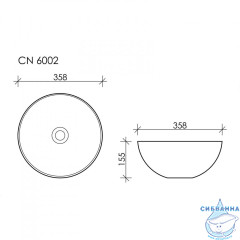  Раковина на столешницу 36 см Ceramicanova Element CN6002