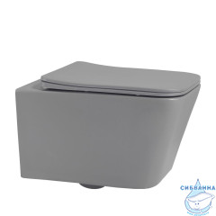 Унитаз подвесной Abber Rechteck AC1201MG с сиденьем Soft Close (микролифт) (серый)