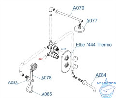 Душевая система Wasserkraft 230 1 режим A177477 (черный матовый)