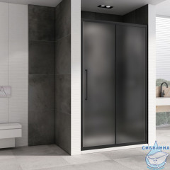 Дверь в нишу ABBER  Schwarzer Diamant 150x195 AG30150BMH профиль черный, стекло матовое