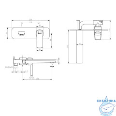 Смеситель для раковины встраиваемый Lemark Ursus LM7226BL (черный матовый)
