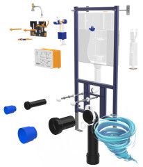 Инсталляция Loranto с кнопкой смыва в комплекте с унитазом Azario Grado c сиденьем Soft close (микролифт) 