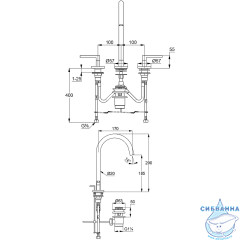  Смеситель для раковины Kludi Nova Fonte Puristic 201433915 (с донным клапаном) (черный матовый)