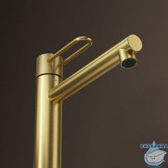 Смеситель для раковины Iddis Duna DUNMG01i01 (без донного клапана) (золото матовое)