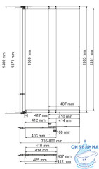  Шторка для ванны Wasserkraft Main 41S 41S02-80 40-80x140 профиль хром, стекло прозрачное